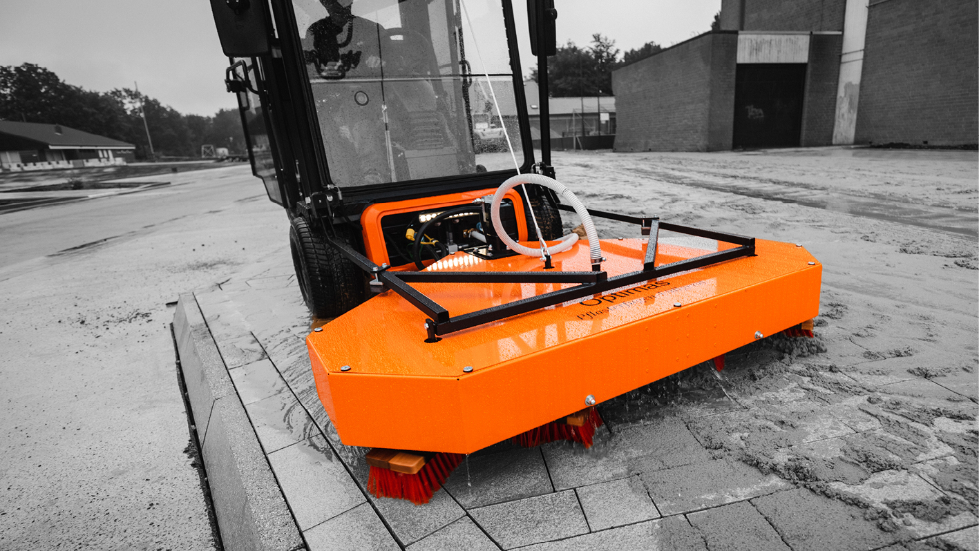 Pflasterfugen-Füllgerät für Verlegemaschine